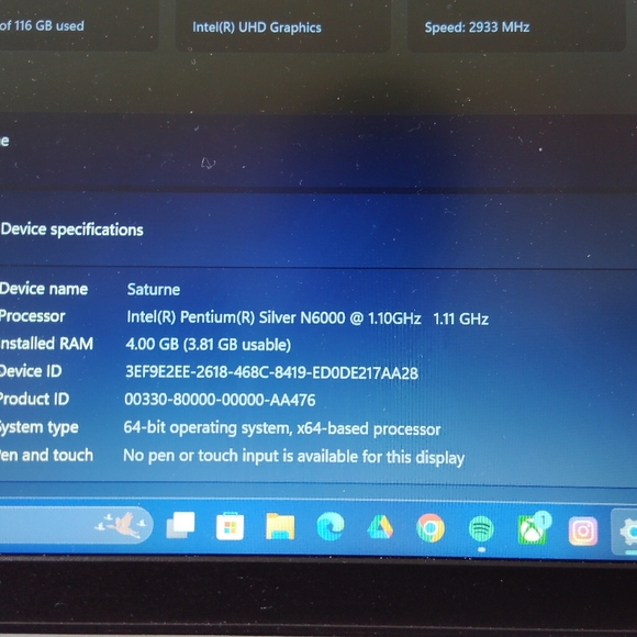 Lenovo Intel Pentium Silver N6000 Laptop